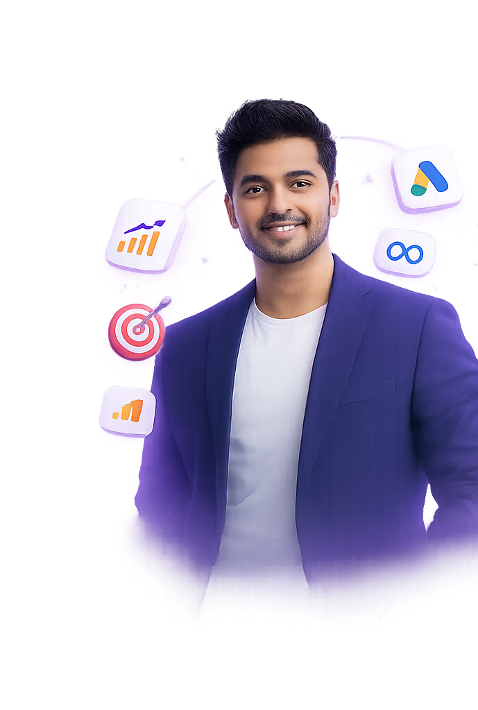 Digital Marketing Professional working on laptop